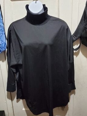 Women Black Turtleneck Long-Sleeve Shirt Size 3X